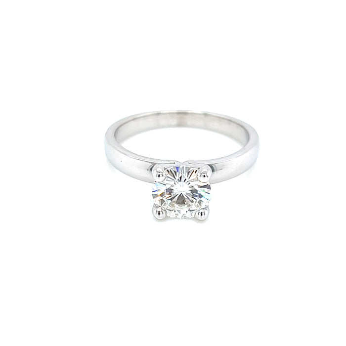 1.0ct Four Prong Solitaire Charles & Colvard Forever Brilliant Moissanite Ring 14K White Gold