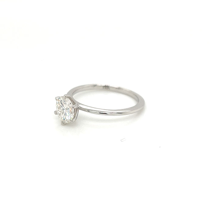 1.0ct Round Six Claw Prong Solitaire Charles & Colvard Forever Brilliant Moissanite Ring 14K White Gold