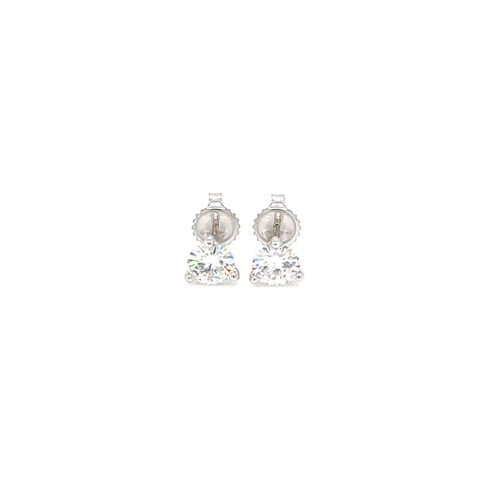 1.5cttw Round Three Prong Martini Style Charles and Colvard Forever Brilliant Moissanite Studs 14K White Gold