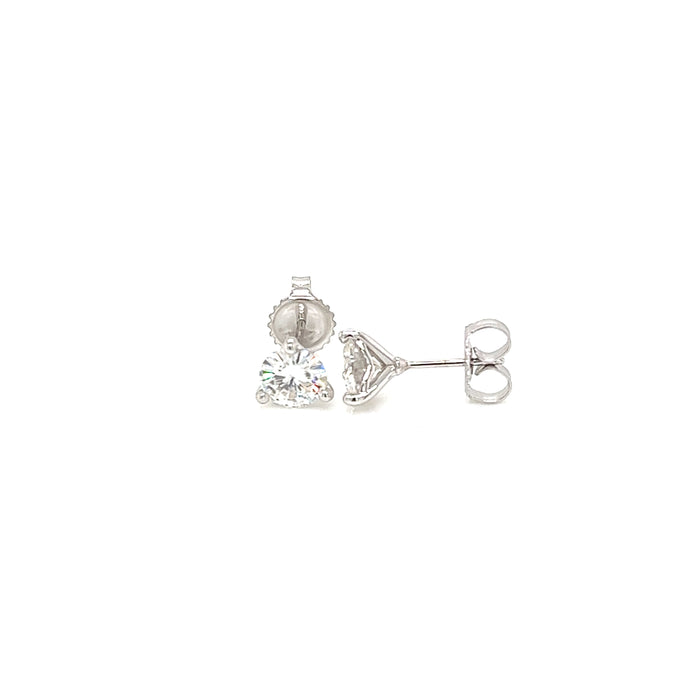 1.5cttw Round Three Prong Martini Style Charles and Colvard Forever Brilliant Moissanite Studs 14K White Gold