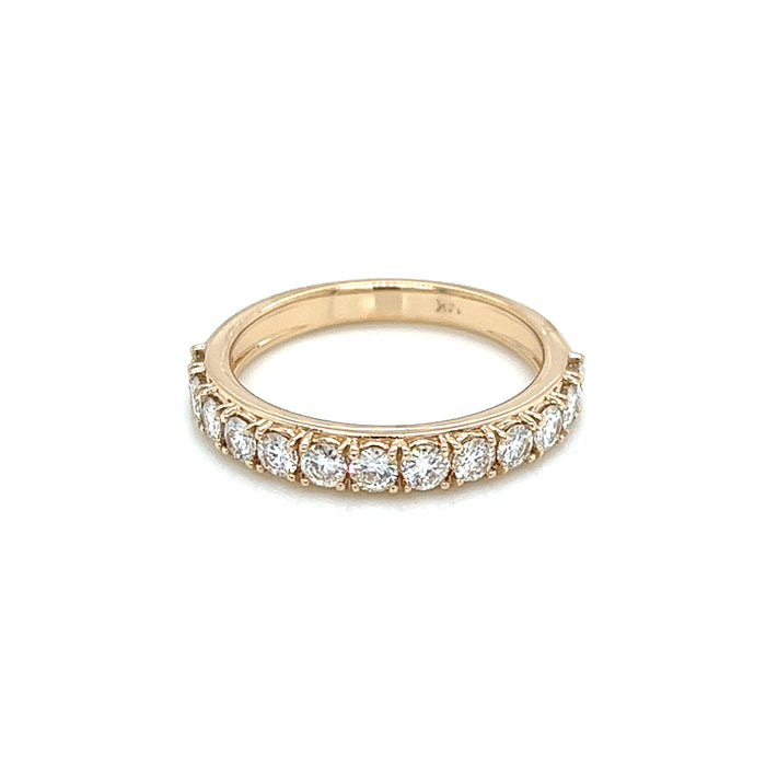 0.80cttw Split Prong Charles & Colvard Forever Brilliant Moissanite 14K Yellow Gold Band