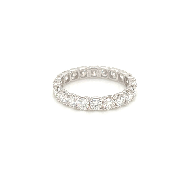 2.0cttw U Scalloped Moissanite 14K White Gold Eternity Band