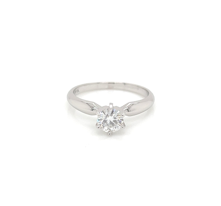 0.5ct Six Prong Solitaire Charles & Colvard Forever One Moissanite Ring 14K White Gold