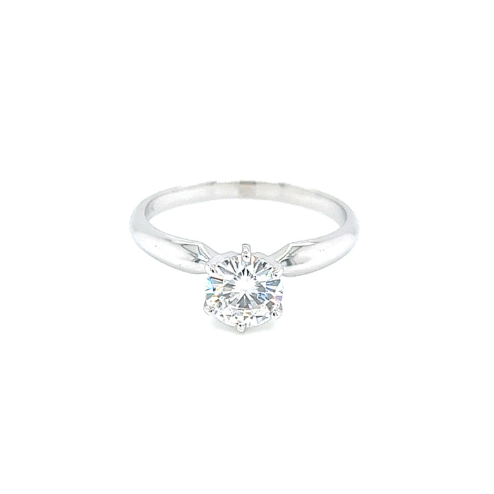 0.75ct Six Prong Solitaire Charles & Colvard Forever One Moissanite Ring 14K White Gold