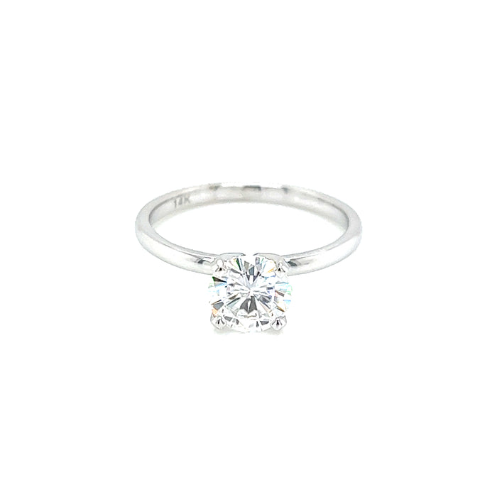 1.00ct Round Four Prong Solitaire Charles & Colvard Forever Brilliant Moissanite Ring 14K White Gold