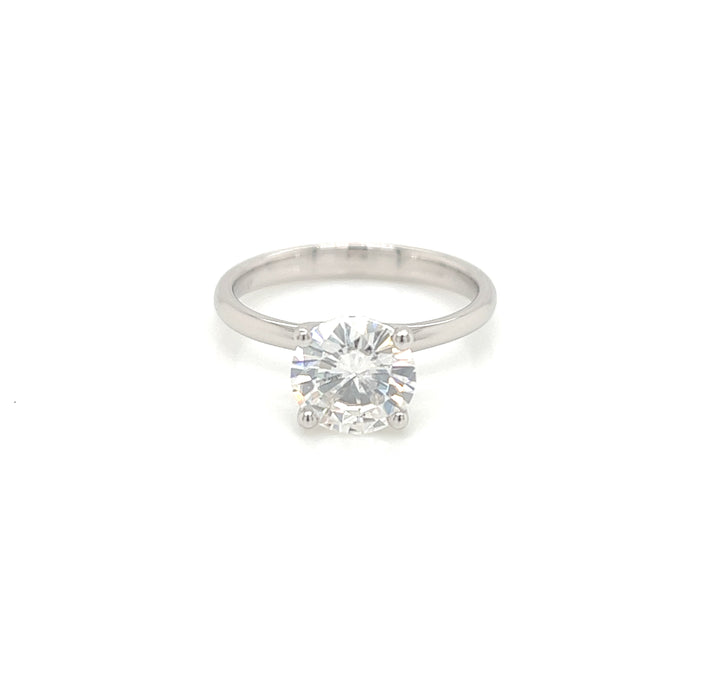 1.90ct Round Four Prong Solitaire Charles & Colvard Forever One Moissanite Ring 14K White Gold